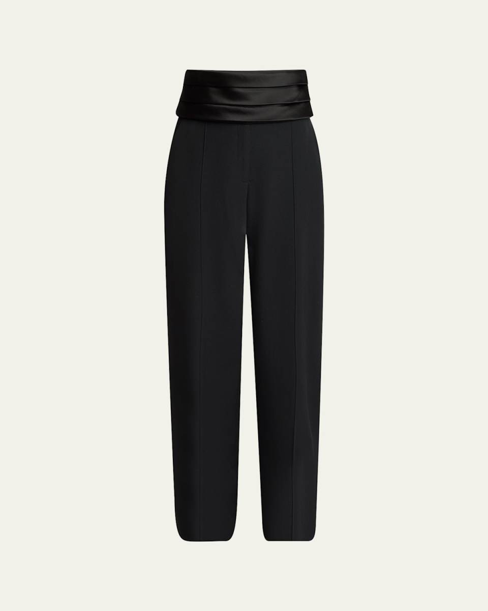 Cummerbund Straight Leg Wool Classic Trousers